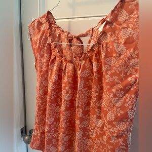 Lauren Conrad Floral Coral/Orange Women's Top XS